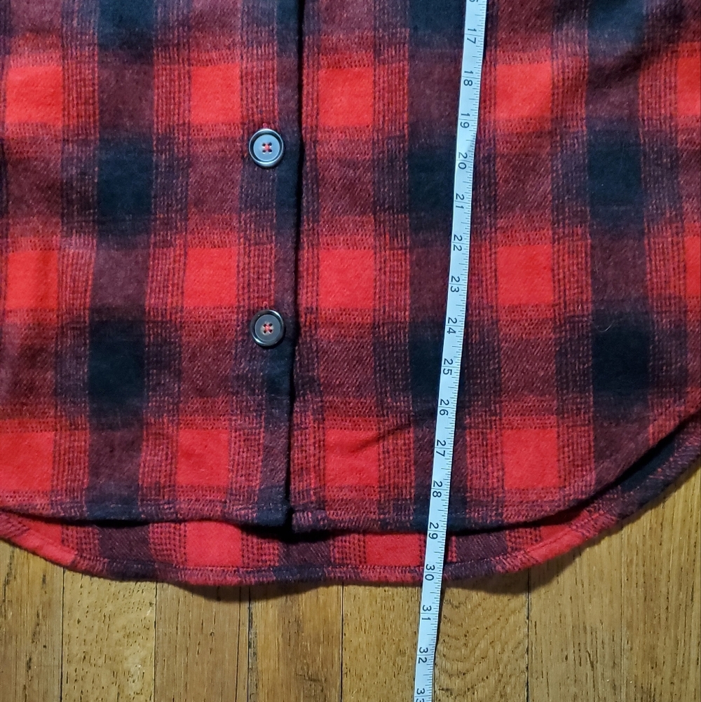 Time and Tru Red and Black Plaid Shacket - Picture 10 of 11